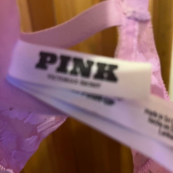 PINK Victoria's Secret Lilac Lace & Burgundy Floral Underwire Bra Duo - Picture 2 of 2